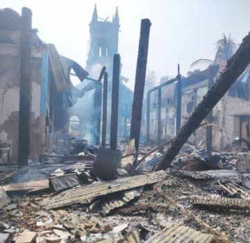 Burmese Catholic Parish Church destroyed by Burma Army