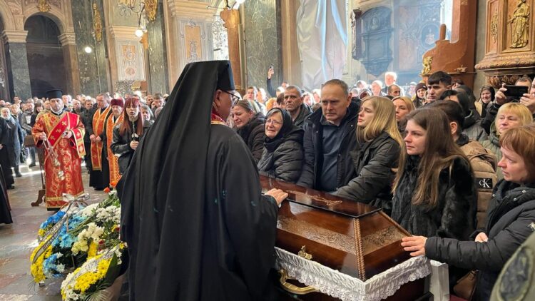 Burial of war victims in Lviv, February 2024