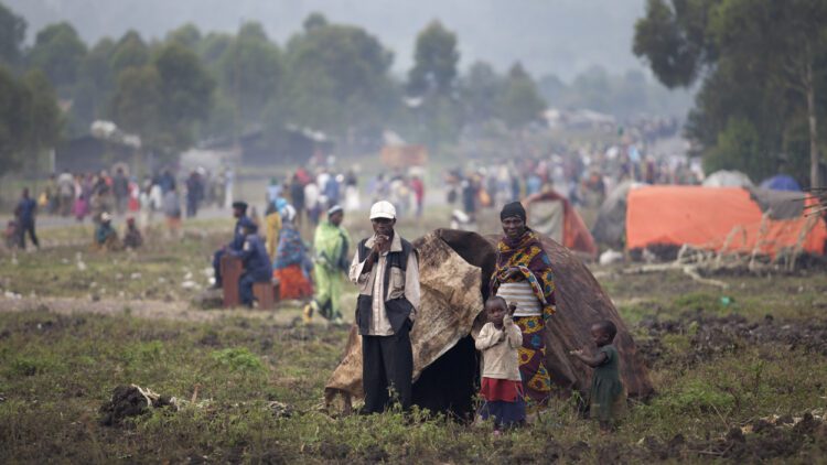 Displaced people set camp in Goma outskirts