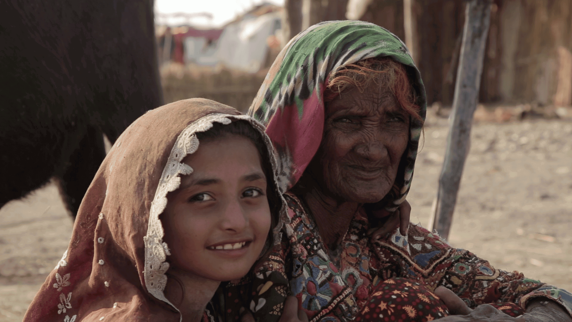 Pakistan grandma and granddaughter